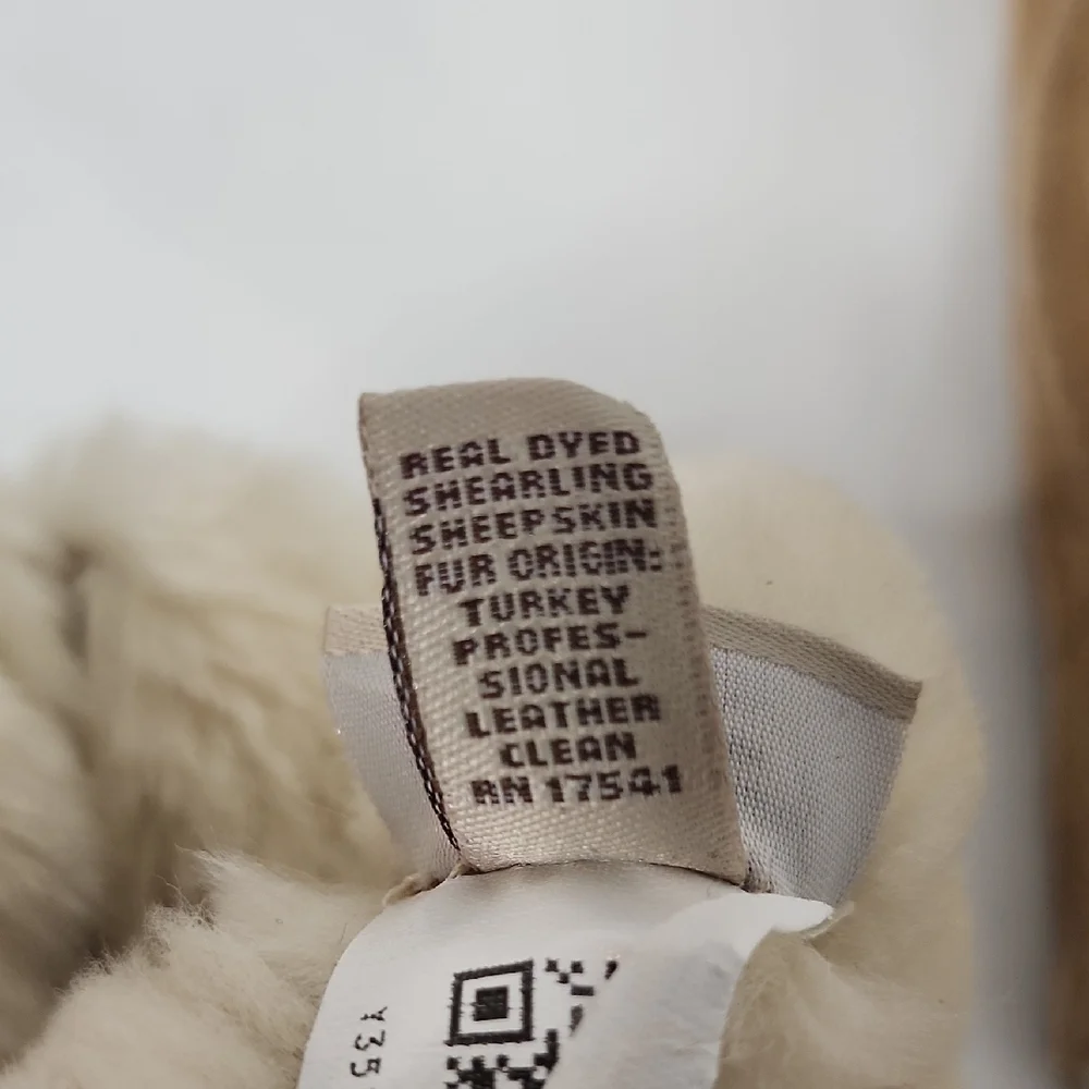 UGG Shearling Sheepskin Tan Suede Gloves Size Large